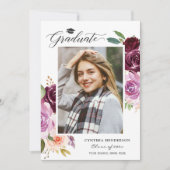 Faire-part Graduate Plum Purple Floral Girl 2023 (Devant)