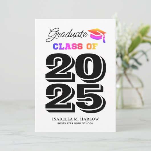 Faire-part Graduate Rainbow Graduate (Debout devant)