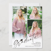 Faire-part Graduate Script 4 Photos Graduation (Devant)