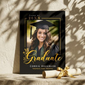 Faire-part Graduate Script Photo Graduation Announcement Card