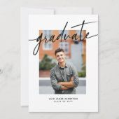 Faire-part Graduate trendy modern script photo graduation (Devant)