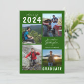 Faire-part Graduation 2023 4 Photo manuscrite verte (Debout devant)