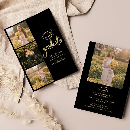 Faire-part Graduation 2024 Photo Collage Script Grad