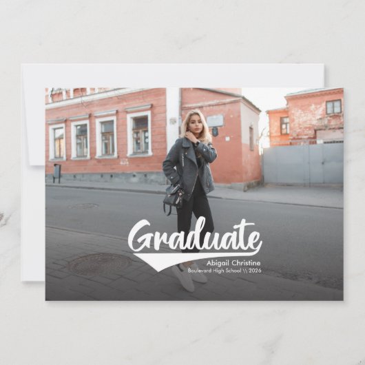 Faire-part Graduation 2024 Script photo Graduate (Devant)