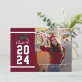 Faire-part Graduation 2025 Grad Photos Bourgogne Graduate (Debout devant)