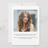 Faire-part Graduation 2025 Grad Photos Calligraphie senior (Dos)