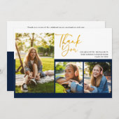 Faire-part Graduation 2025 Modern Script Graduate Merci (Devant / Derrière)