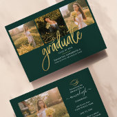 Faire-part Graduation 2025 Photo Collage Script Vert