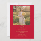 Faire-part Graduation 2025 Red Gold Graduate photo Collage (Dos)