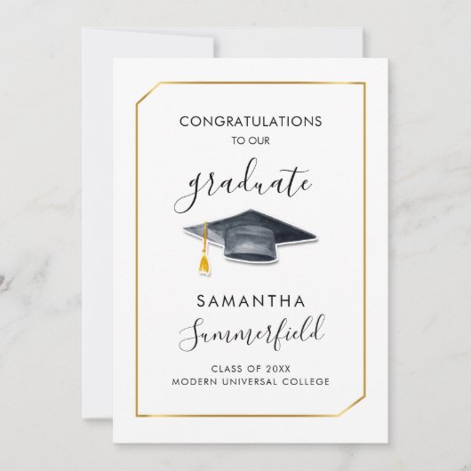 Faire-part Graduation 2025 Script photo Moderne Grad (Devant)