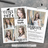 Faire-part Graduation 5 Photo Moderne Stylish Typographie