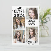 Faire-part Graduation 5 Photo Moderne Stylish Typographie (Debout devant)