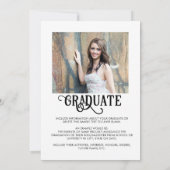 Faire-part Graduation 5 Photo Moderne Stylish Typographie (Dos)