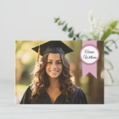 Faire-part Graduation Announcement Card Template (Debout devant)