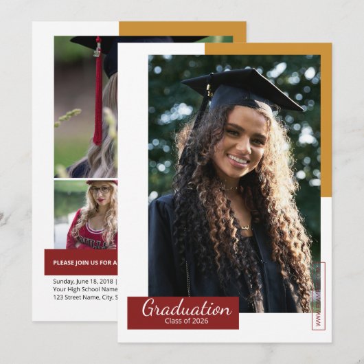 Faire-part Graduation Announcement Template (Devant / Derrière)