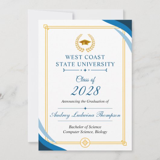 Faire-part Graduation Announcements Without Photo (Devant)