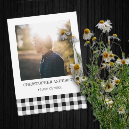 Faire-part Graduation BBQ Gingham