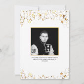 Faire-part Graduation Black Gold Stars Photo (Dos)