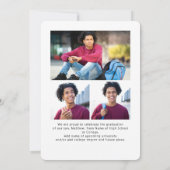 Faire-part Graduation blanche 4 Photo Bold Arch Script modern (Dos)