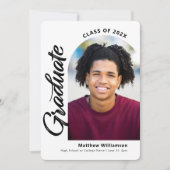 Faire-part Graduation blanche 4 Photo Bold Arch Script modern (Devant)