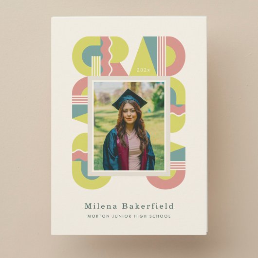 Faire-part Graduation card class of 2026 retro