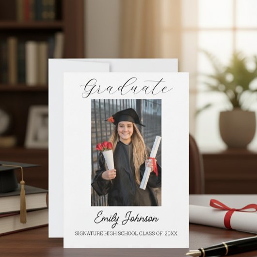 Faire-part Graduation Congratulations Card - custom Photo