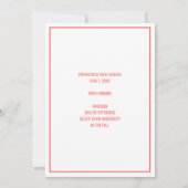 Faire-part Graduation Coral rose Script blanc superposition p (Dos)