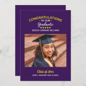 Faire-part Graduation Custom Photo Félicitations Diplômé (Devant / Derrière)