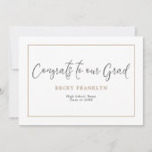 Faire-part Graduation de bordure de ligne de script de superp (Devant)