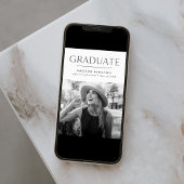Faire-part Graduation de la photo blanche de bord moderne