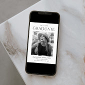 Faire-part Graduation de la photo blanche de bord moderne