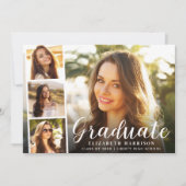 Faire-part Graduation de la photo de script moderne (Devant)