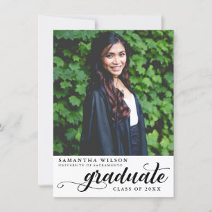 Faire-part Graduation de la photo de script moderne