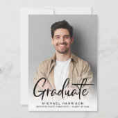 Faire-part Graduation de la photo de script moderne (Devant)