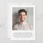 Faire-part Graduation de la photo de script moderne (Dos)