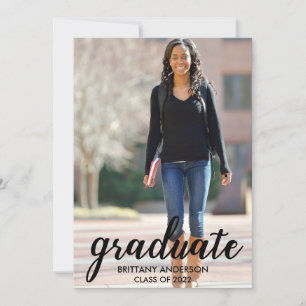 Faire-part Graduation de la photo de script moderne