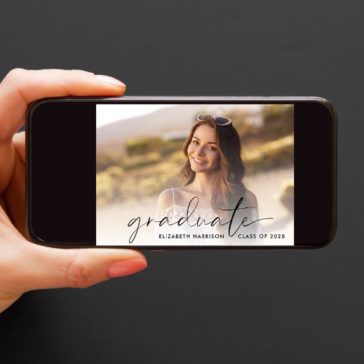 Faire-part Graduation de la photo de script moderne