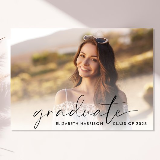 Faire-part Graduation de la photo de script moderne