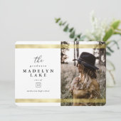 Faire-part Graduation de la photo géométrique moderne et de l (Debout devant)