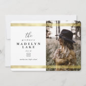 Faire-part Graduation de la photo géométrique moderne et de l (Devant)