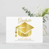Faire-part Graduation de la photo Gold moderne (Debout devant)