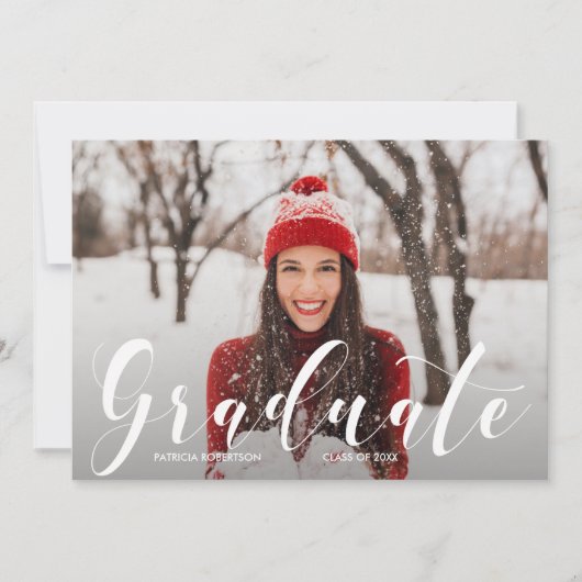 Faire-part Graduation de script moderne (Devant)