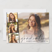 Faire-part Graduation du collage photo de script moderne (Devant)