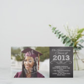 Faire-part Graduation du style du tableau de bord d'ardoise (Debout devant)