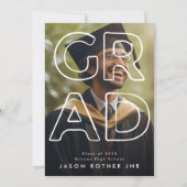 Faire-part Graduation élevée modifiable | Photo moderne (Devant)