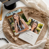 Faire-part Graduation en calligraphie blanche classique