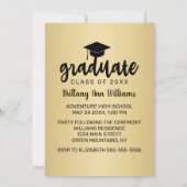 Faire-part Graduation Enregistrer la date Black Typography Go (Dos)