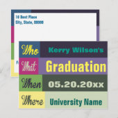 Faire-part Graduation Enregistrer La Date Carte Postale (Devant / Derrière)