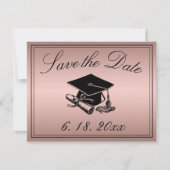 Faire-part Graduation Enregistrer la date Diplôme Rose Casque (Devant)