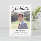 Faire-part Graduation Enregistrer La Date Moderne Diplômé Pho (Debout devant)